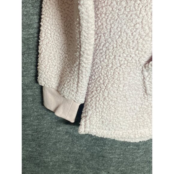 VS PINK Sherpa Pullover Small Relaxed Fit Hooded Half Zip Closure Kangaroo Pocke - Picture 4 of 9